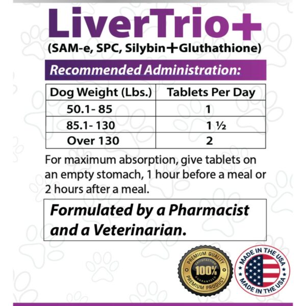 Livertrio Large Dogs Dosing Label